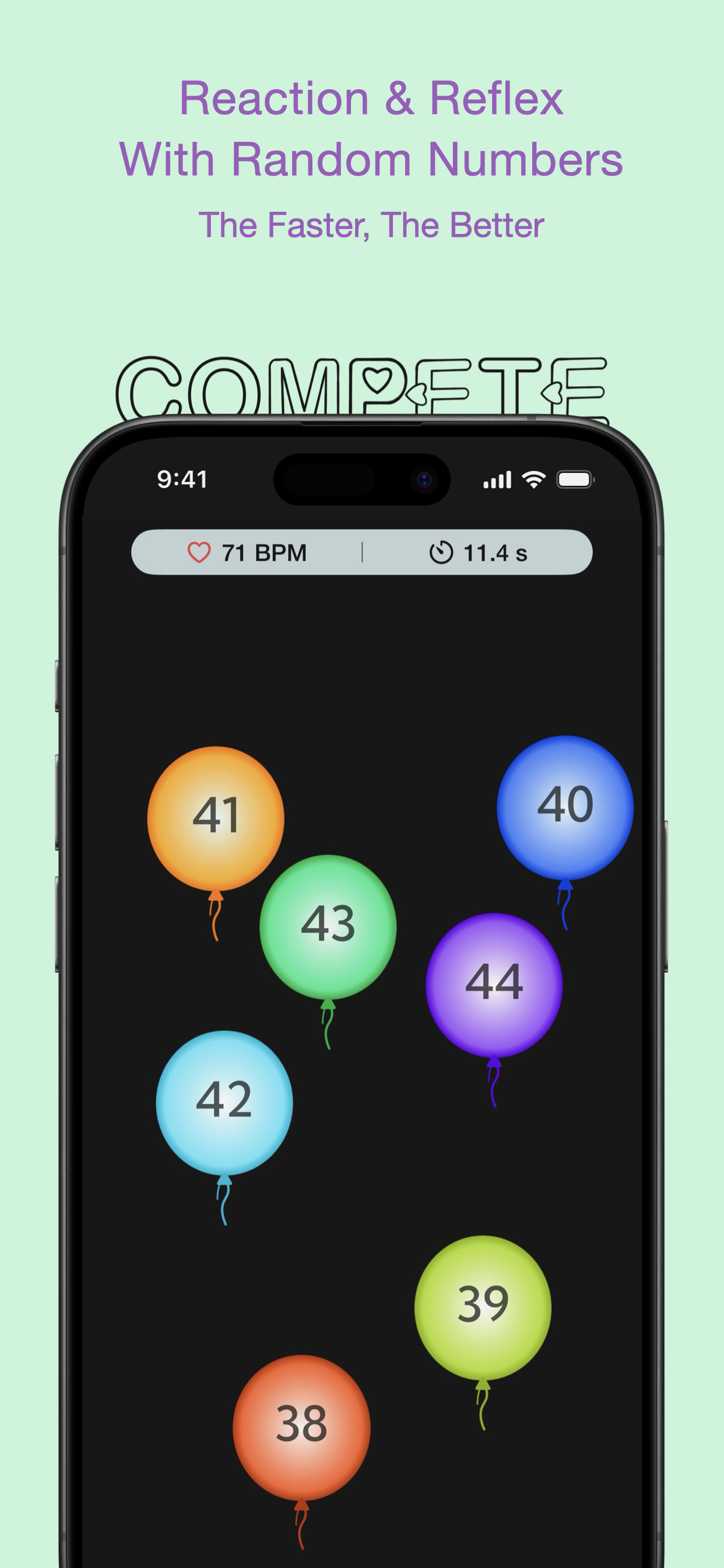 Reaction and reflex game with random numbers